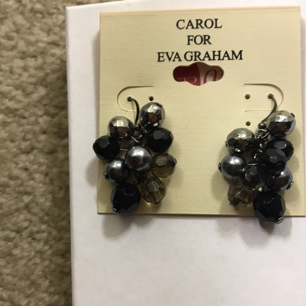 Black and Silver Drop Earrings